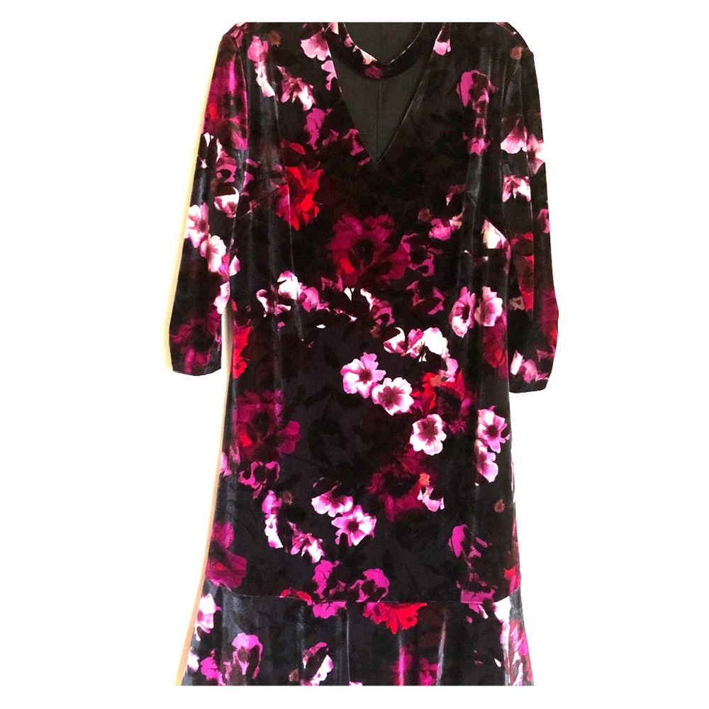 Velvet 3/4 sleeve dress